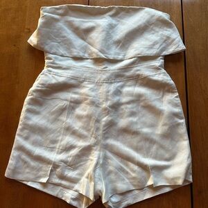 NWT Dolce Vita Off White Linen Blend Strapless Romper Sz XS